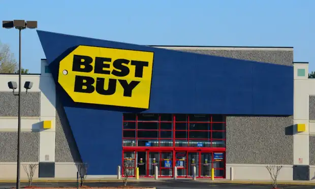 Best Buy storefront with a prominent logo.