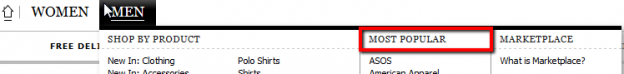 Drop-down Menu Examples on E-commerce Websites