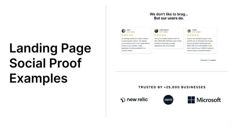 An image showing the importance of social proof with examples.