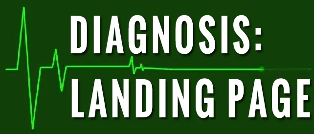 A landing page with a green background showcasing the words "diagnosis".