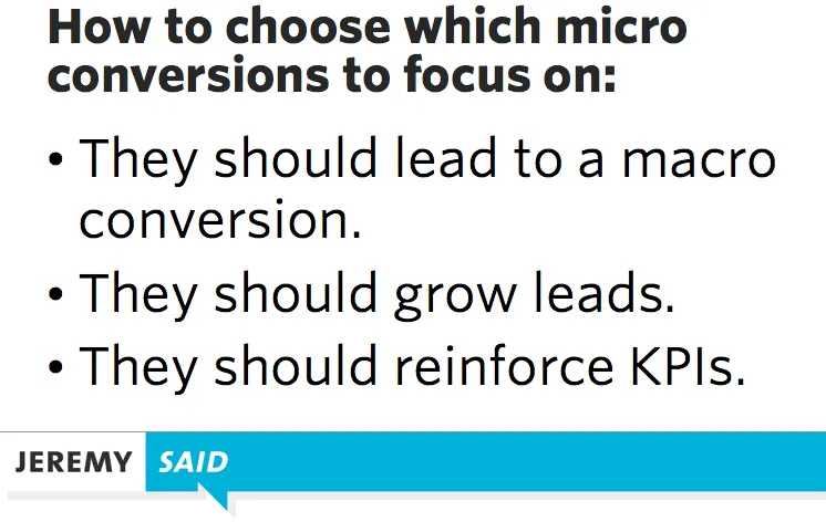 Micro-conversion examples