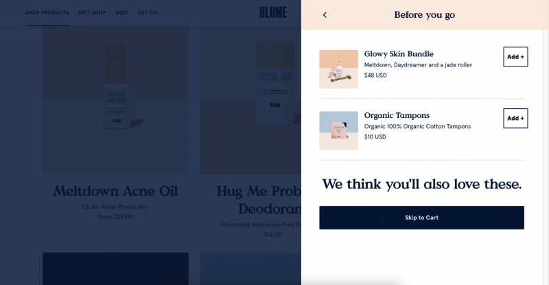 A screenshot of the homepage of an ecommerce beauty store.