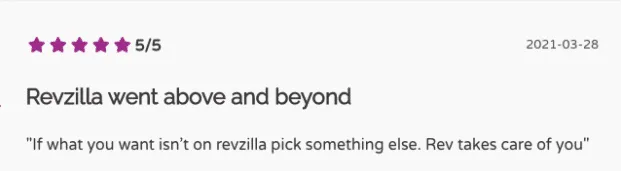A 5-star review of an ecommerce product.