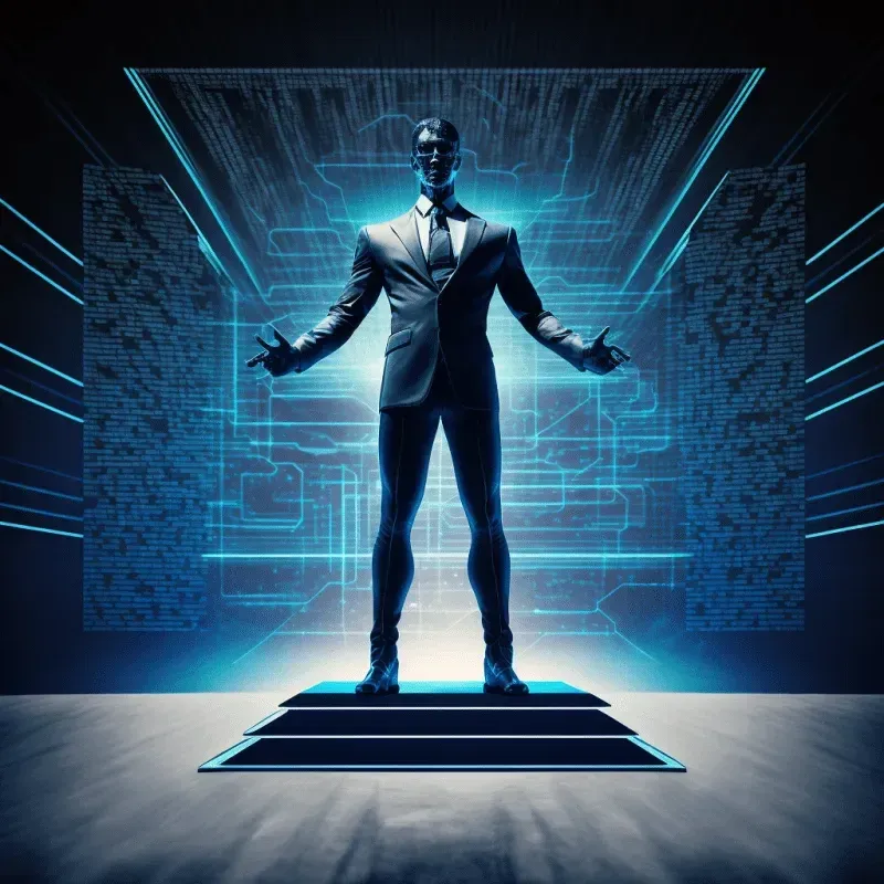 Image of human on a stage