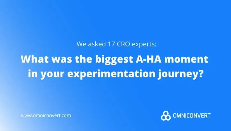 Banner of with question about biggest a-ha moment in experimentation journey