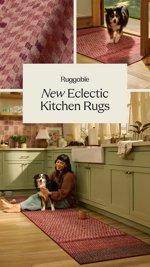 ruggable.com ad: New Eclectic Kitchen Rugs