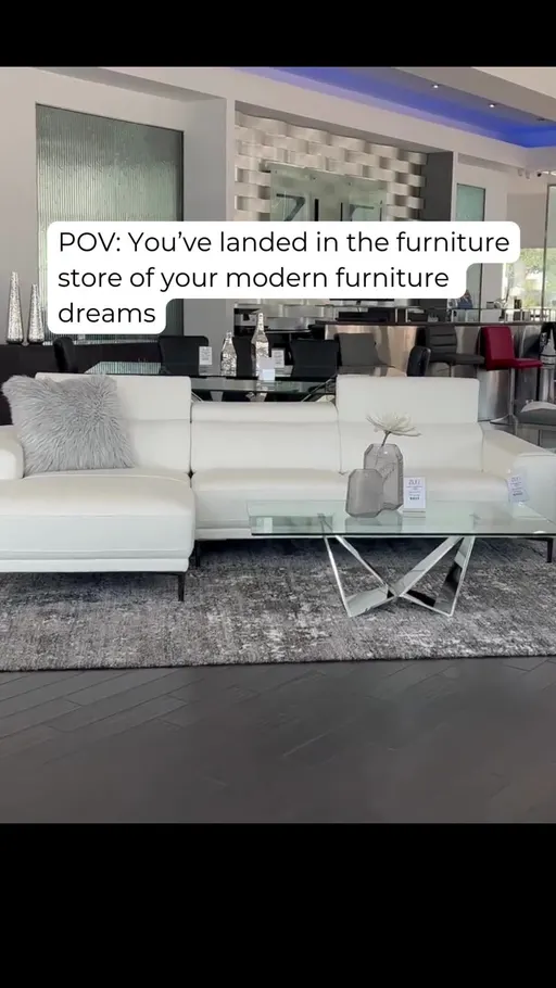 zurifurniture.com ad: POV: You've landed in the furniture store of your modern furniture dreams