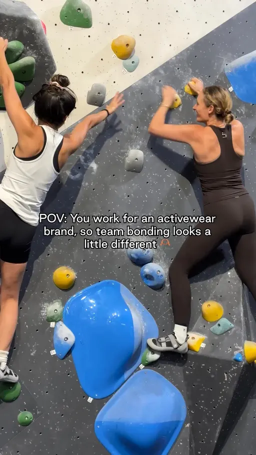 nimbleactivewear.com ad: POV: You work for an activewear brand, so team bonding looks a little different