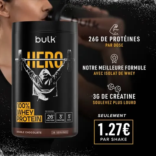 bulk.com ad: 26G DE PROTÉINES PAR DOSE