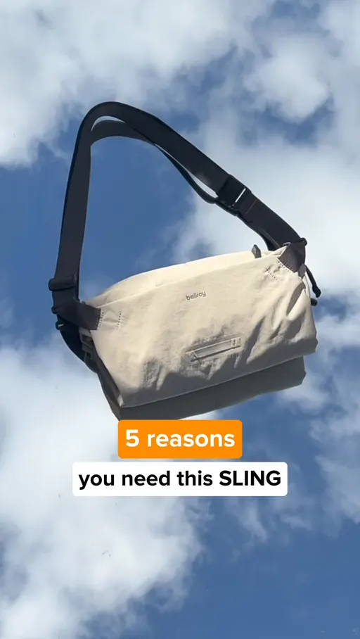 bellroy.com ad: Here's 5 reasons why you need this SLING for travel.