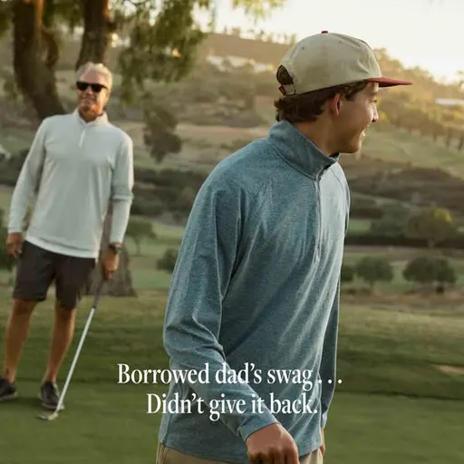 sunmountain.com ad: Tradition Meets Innovation. Borrowed dad's swag... Didn't give it back.