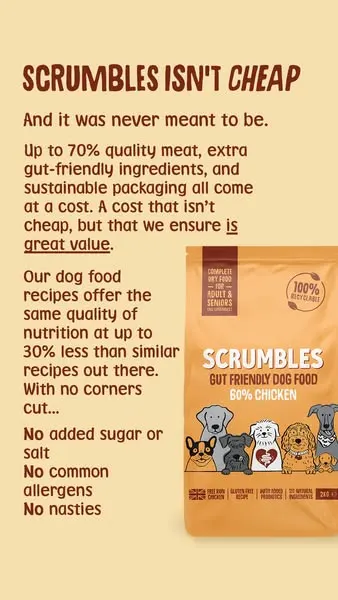 scrumbles.co.uk ad: SCRUMBLES ISN'T CHEAP