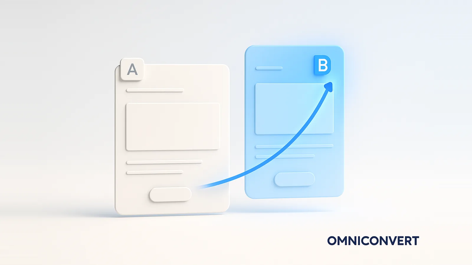 A/B testing examples: an A and B variation split-tested, with the winning version glowing as the proven result