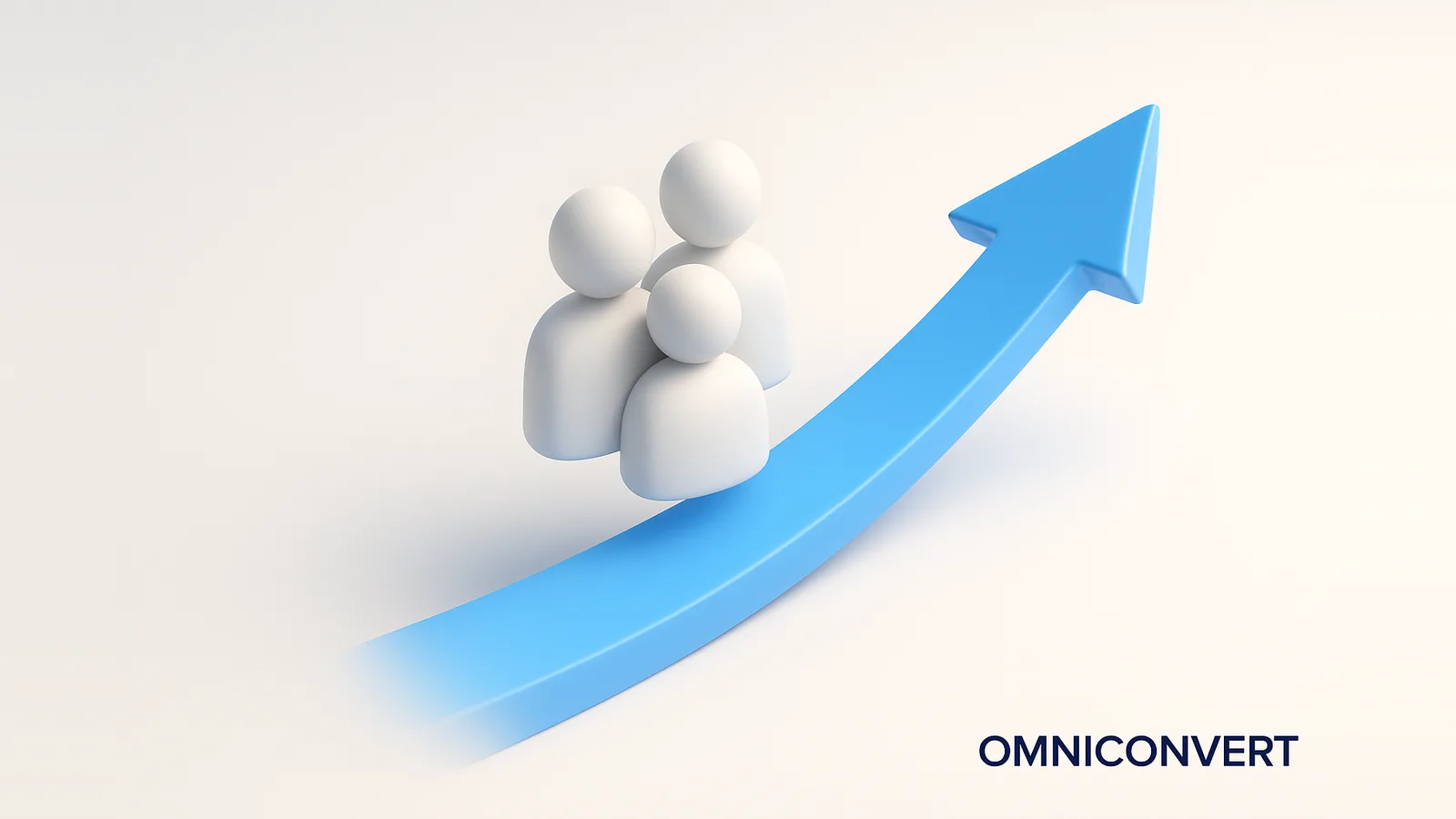 eCommerce customer retention trends 2026: a rising blue trend arrow carrying a group of retained customer figures upward, signaling retention as the 2026 growth lever