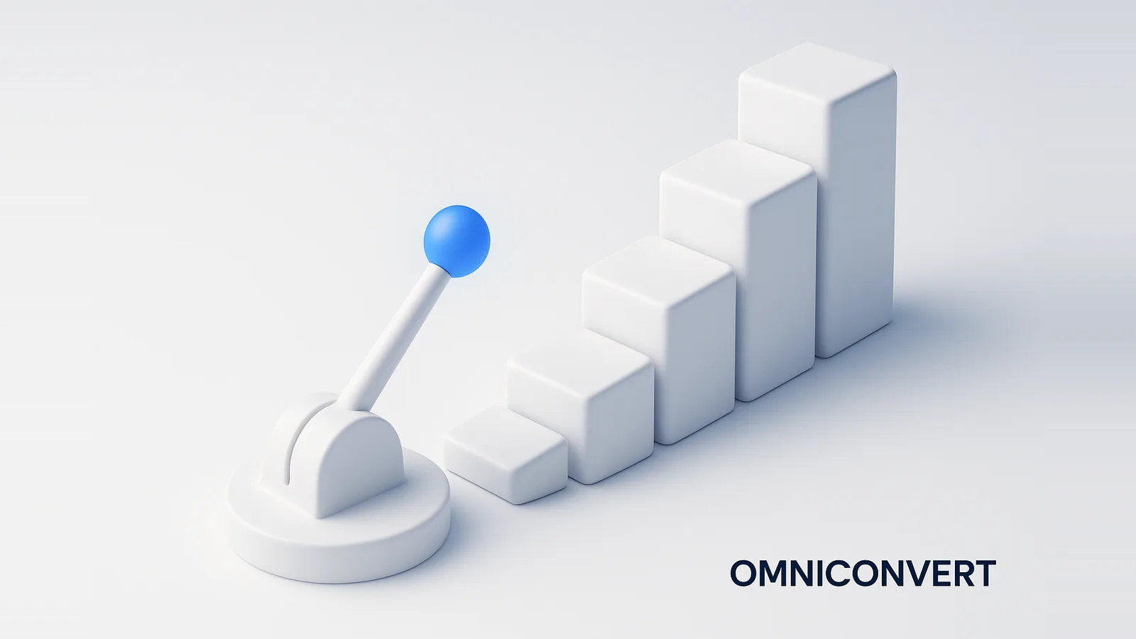 eCommerce growth hacking: a small experiment on an online store compounding into a rising growth curve, with one tactic glowing as the winner that scales