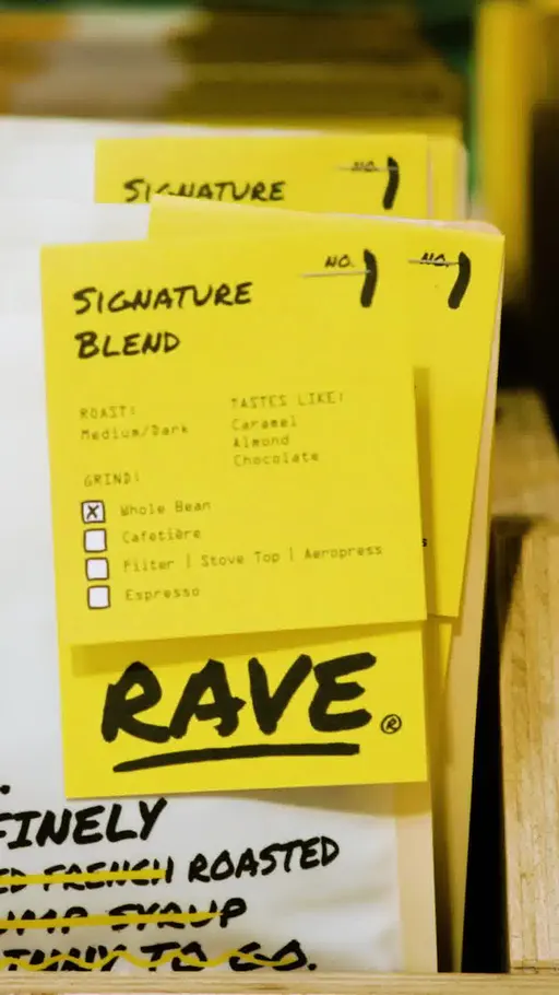 ravecoffee.co.uk ad: No jargon, no BS, just great coffee, made simple.