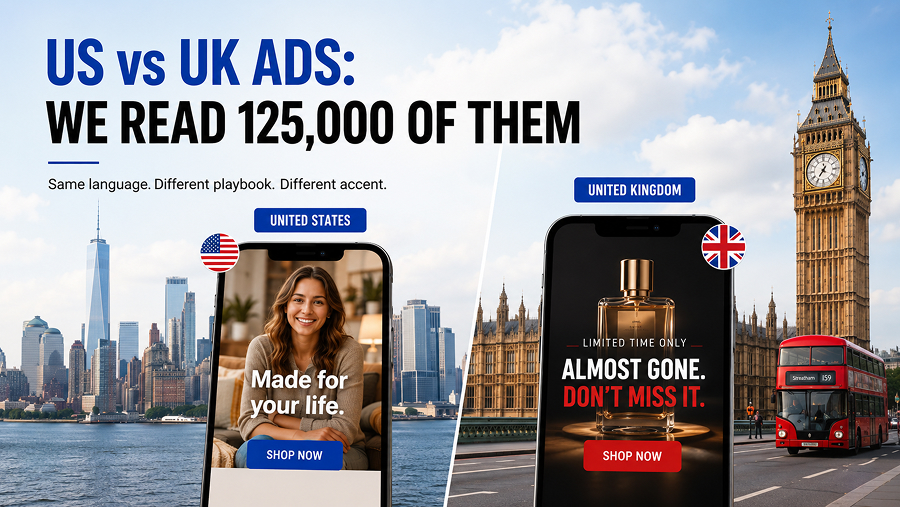 US vs UK Ads: What 125,000 eCommerce Ads Reveal