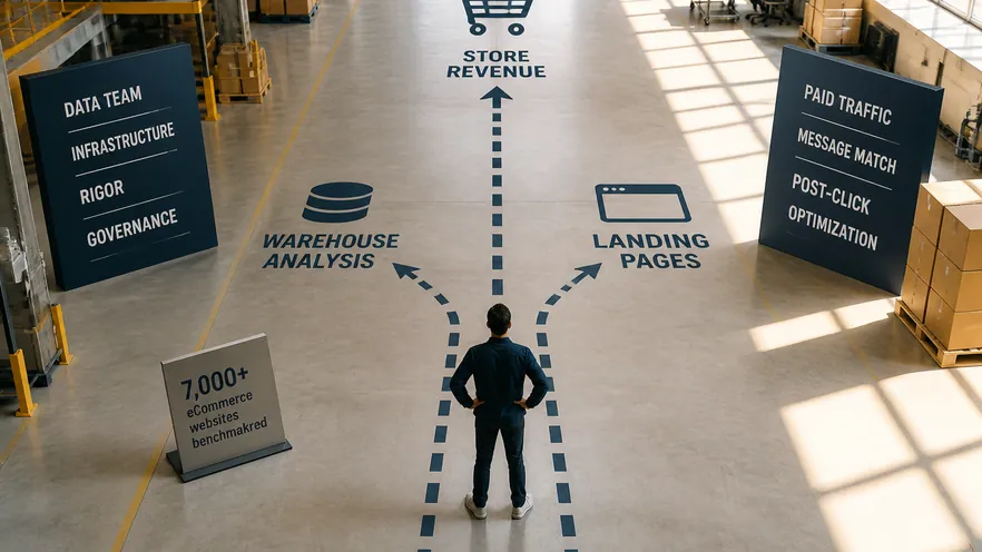 Eppo, Instapage, and Omniconvert Explore compared: warehouse-native experimentation and dedicated landing pages versus Shopify-native eCommerce CRO measured in revenue per visitor.