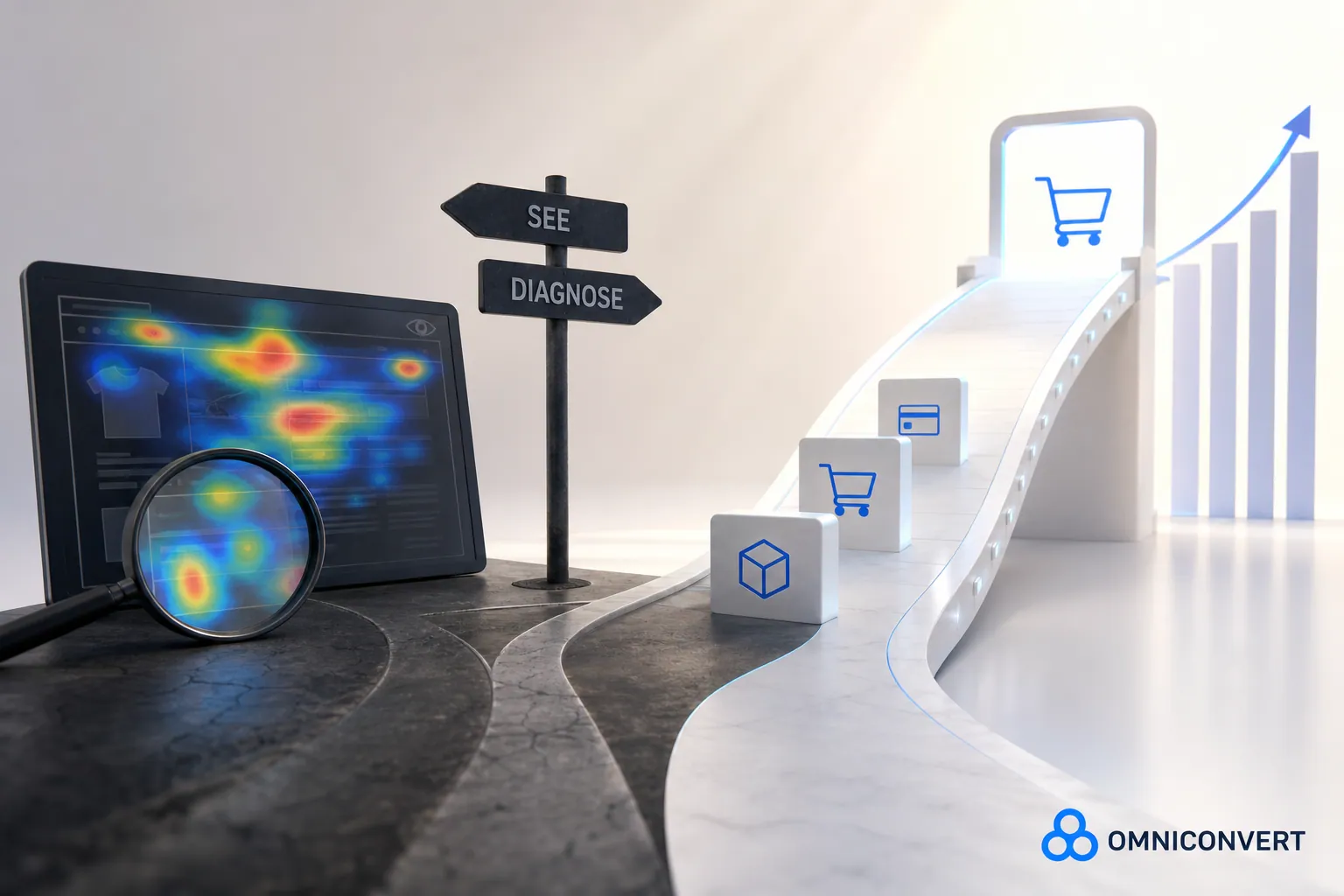 Omniconvert Explore and Crazy Egg compared for eCommerce experimentation and Shopify CRO.