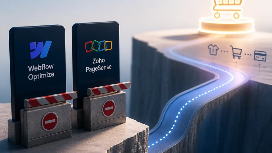 Webflow Optimize vs Zoho PageSense vs Omniconvert Explore