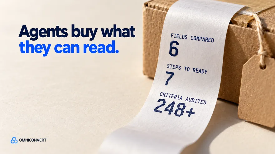 Extreme macro of a thermal-printed paper receipt curling off a small kraft shipping box in raking warm light, three printed figures on the paper and a pale warm paper surface behind