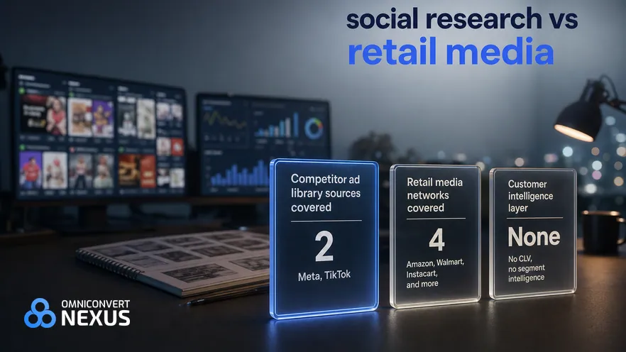 Atria vs Pacvue vs Nexus (2026): social research vs retail media