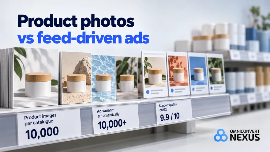 Caimera.ai vs Hunch vs Nexus by Omniconvert (2026): Product photos vs feed-driven ads