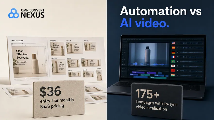 Creatopy vs HeyGen vs Nexus by Omniconvert (2026): Automation vs AI video.