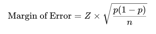 margin of error without standard deviation formula