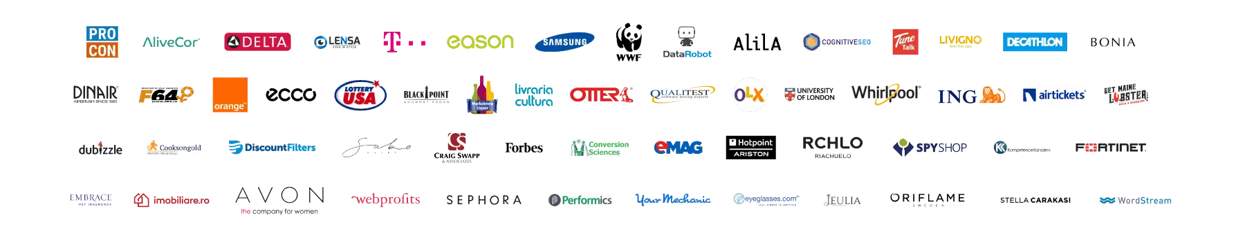 About different logos on a white background.