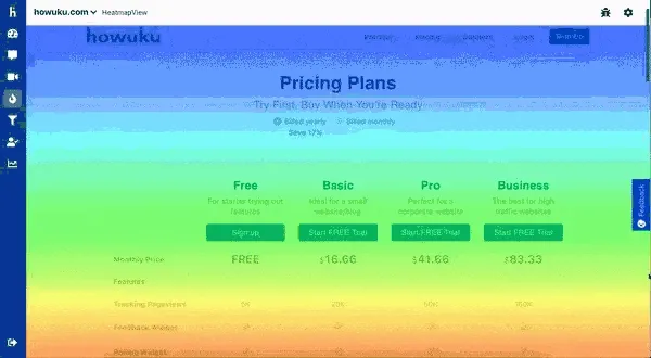 A screen shot of a website with a pricing plan.