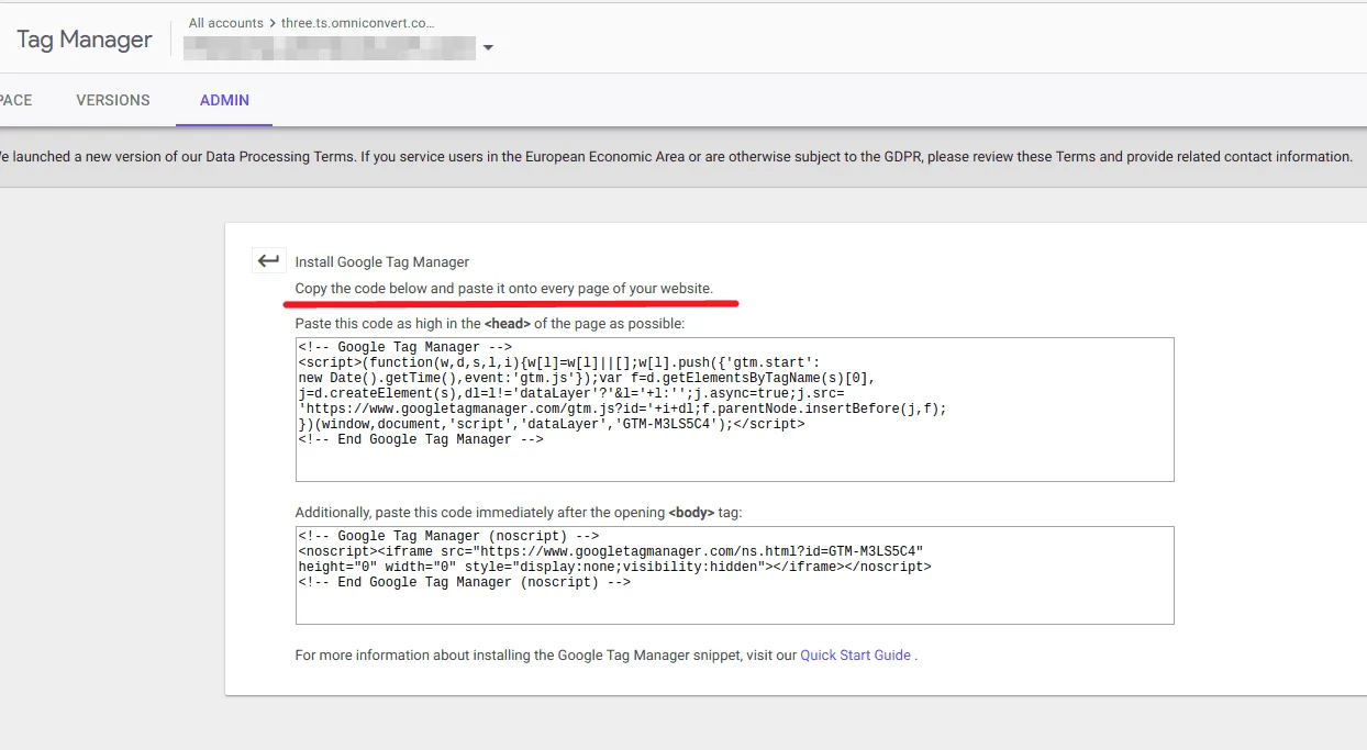 google tag manager code