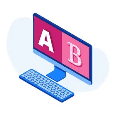 A computer screen with the letter a overlays.