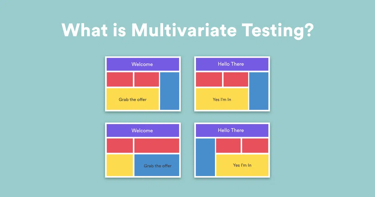  Four layout variations used to explain multivariate testing.