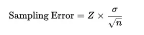 Sampling error formula